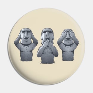 3 Wise Moais Pin