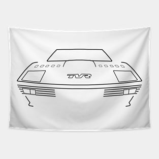 TVR Tasmin 1980s classic sports car black outline graphic Tapestry