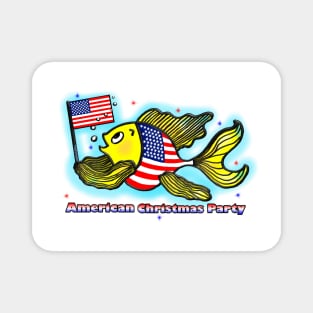 American Christmas Party Magnet