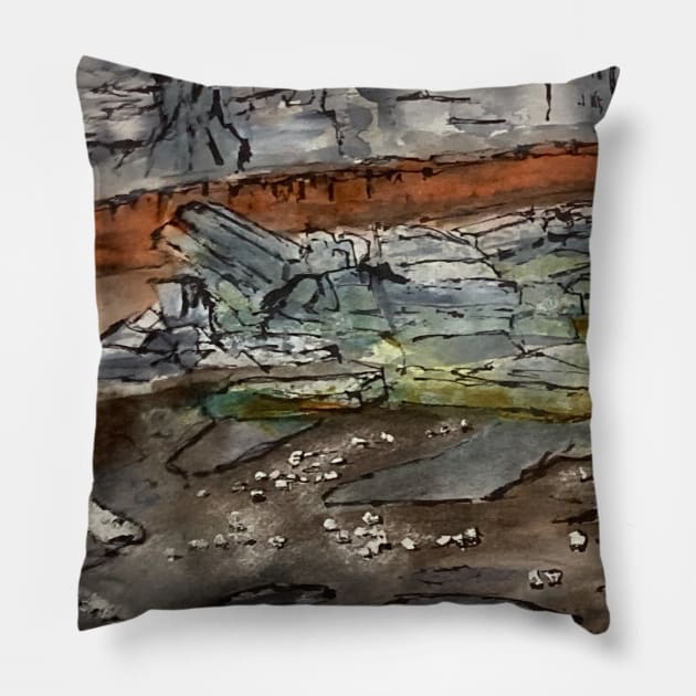 Red Rocks on the North Norfolk Coast Pillow by bobpetcher