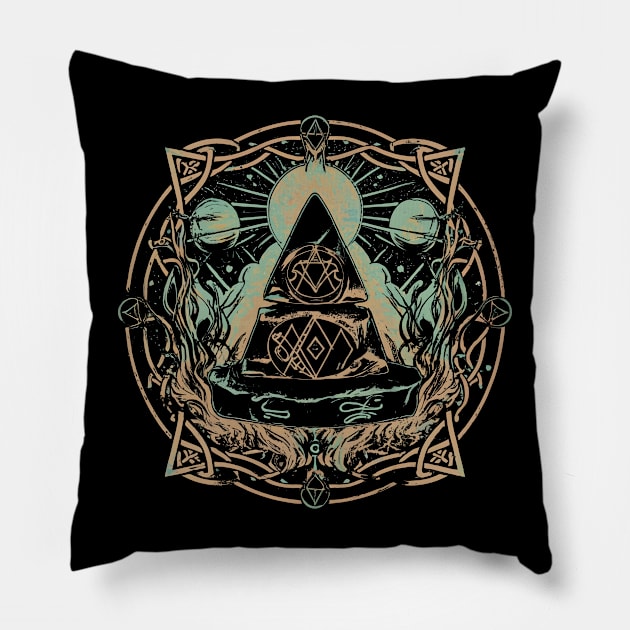 Mystical Rolling Stones, Rolling with Difficulty Pillow by SimpliPrinter