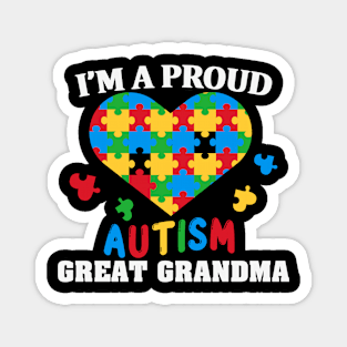 Proud Great Grandpa Puzzle piece Autism Awareness Gift for Birthday, Mother's Day, Thanksgiving, Christmas Magnet