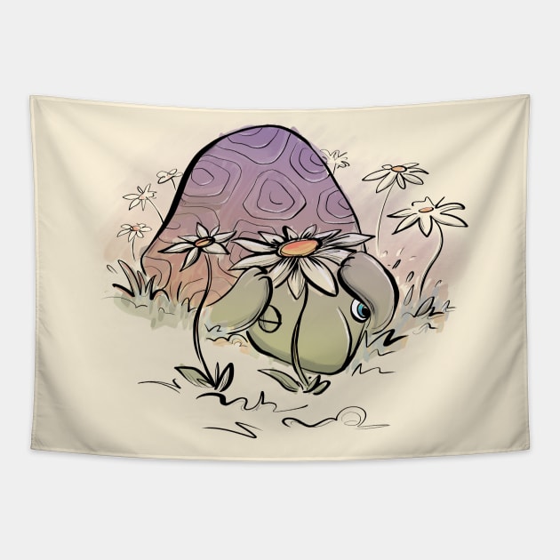 Hide & Seek Turtle Tapestry by Jason's Doodles