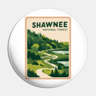 Shawnee National Forest Watercolor Landscape Pin