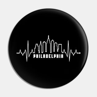 EKG Heartbeat Philadelphia City Skyline Philly Philly Fan Pin