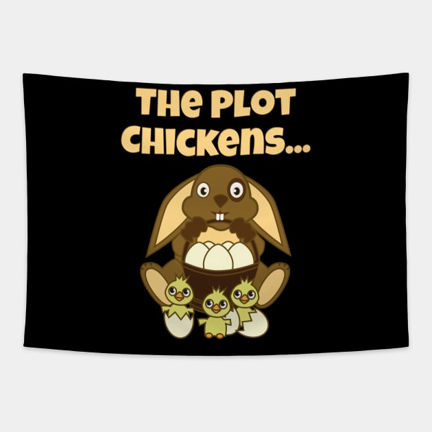 The Plot Chickens, Easter Bunny, Easter Eggs Chicks Tapestry by Style Conscious