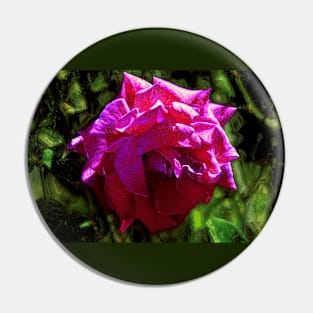 Shiny Pink Rose Pin