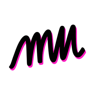 Greek Alphabet: mu (Black-pink) T-Shirt