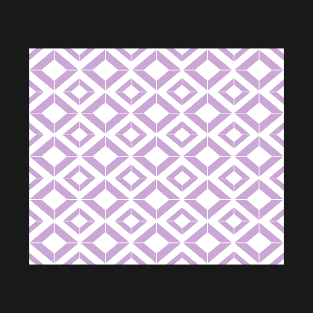 Abstract geometric pattern - purple and white. by kerens