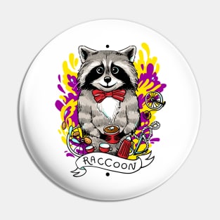 beautiful-cartoon-poster-raccoon-drinks-black-tea Pin