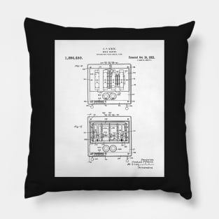 Toaster Patent - Baker Chef Kitchen Diner Decor Art - White Pillow