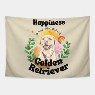 Happiness with English Mini Golden Retriever Mom Dog Mom Goldador Golden Mom Tapestry