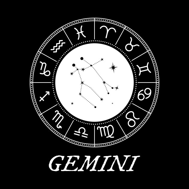 Gemini Zodiac Sign Design With Constellation by My Zodiac Apparel
