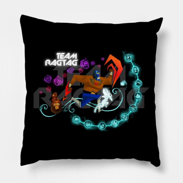 Team Ragtag Speed Run Mashup Pillow by Ragtagriot