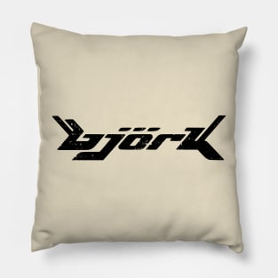 Bjork Logo Black Pillow