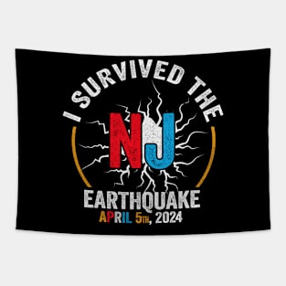 Vintage I Survived The NJ Earthquake April 5th, 2024 Tapestry