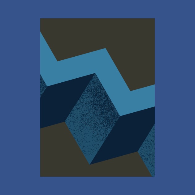 Blue geometric art shape by waltzart