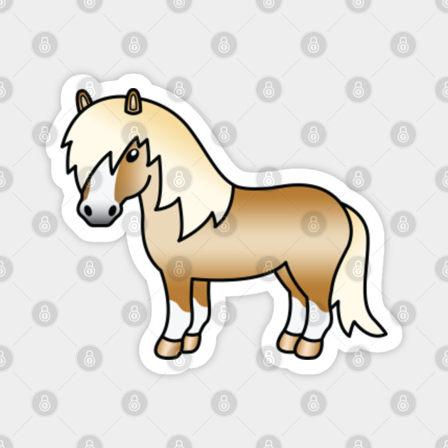 Palomino Shetland Pony Cute Cartoon Illustration Shetland Pony
