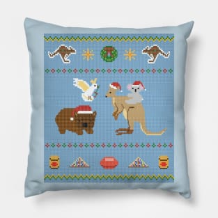 Australian Christmas Knit Pillow