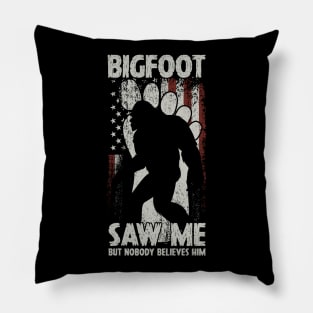 Vintage Bigfoot american flag Pillow