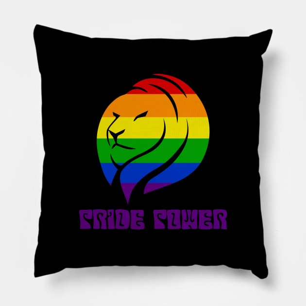 Pride Power LGBT Lion Pillow by Doswork