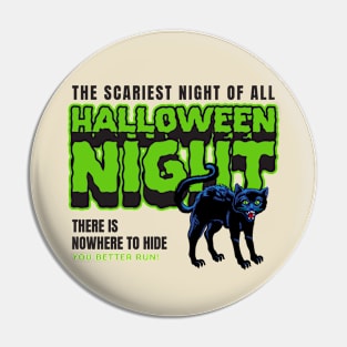 Halloween Black Cat Scary Spooky Season Pin