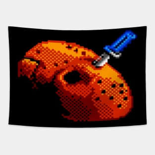 Jason Mask Pixel Art Nes Tapestry