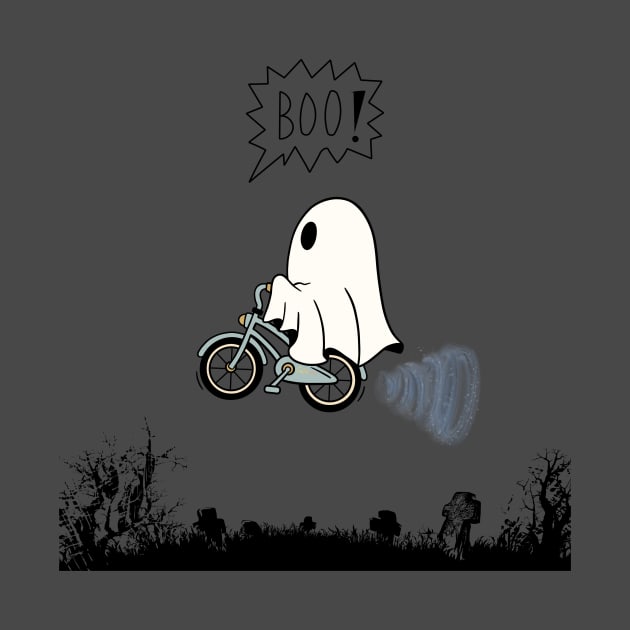 Cyclist Ghost Halloween by Funtomass