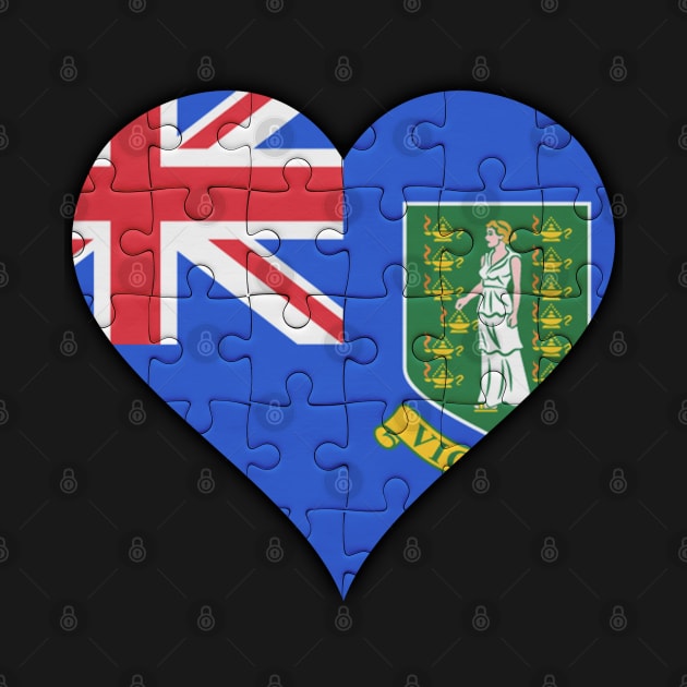 British Virgin Islanders Jigsaw Puzzle Heart Design - Gift for British Virgin Islanders With British Virgin Islands Roots by Country Flags