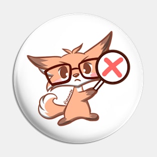 Cute Kawaii Nerd Fox nope x Pin