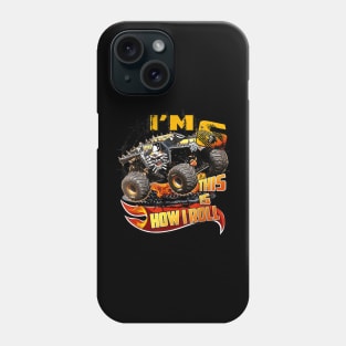 6Th Birthday Boy Monster Truck 6 Years Old For Kids Phone Case