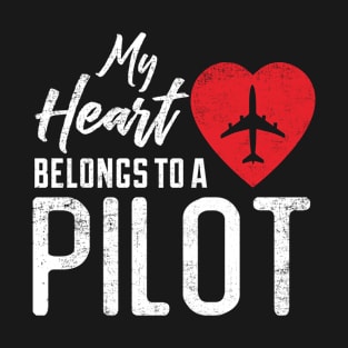 My Heart Belongs To a Pilot Boyfriend Husband Dad Gift From Wife T-Shirt