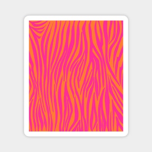 Pink and Orange Zebra Stripes Magnet