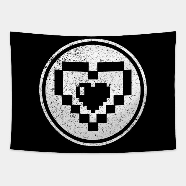 8 Bit Heart Old School Gamer Tapestry by Muzehack