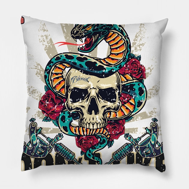 My Tattoos Don’t Like You Either Pillow by simplecreatives