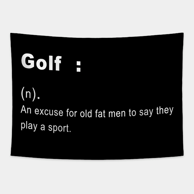 Funny golf Definition Tapestry by rabiidesigner