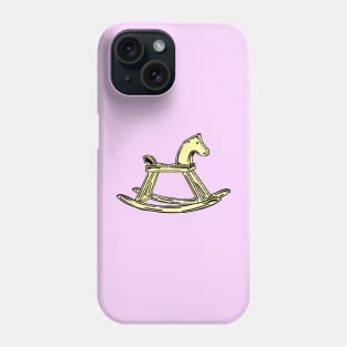 Yellow Rocking Horse With Pink Background Phone Case