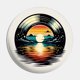 Retro Sunset Vinyl Pin