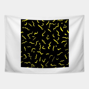 Artistic Squiggle Colorful Print Pattern Yellow Tapestry