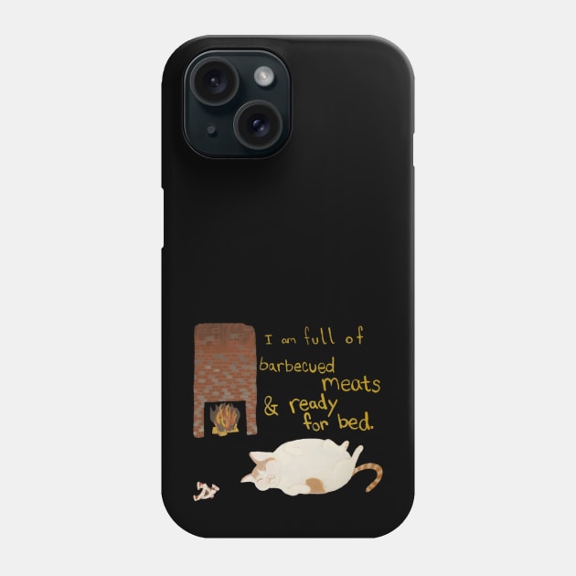 Fat Cat Barbecued Meats Phone Case by Art by Bronwyn