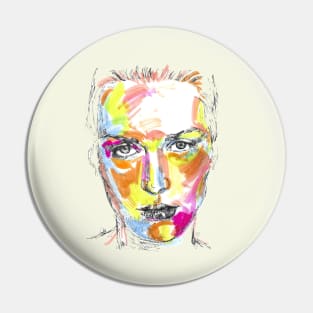 Portrait in Neon Colours Pin