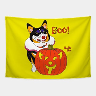 Bookie Boo the Corgi Clown - Boo! Tapestry