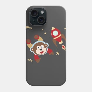 Space monkey or astronaut in a space suit with cartoon style Phone Case