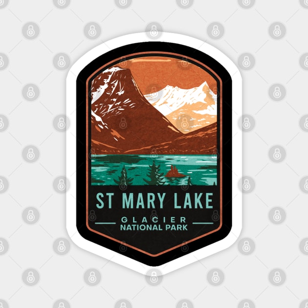 St Mary Lake Glacier National Park Magnet by JordanHolmes
