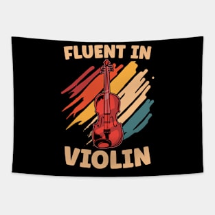 Violin Fluent In Violin Retro Instrument Violinist Tapestry