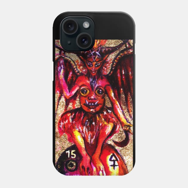 TAROTS OF THE LOST SHADOWS / THE DEVIL Phone Case by BulganLumini