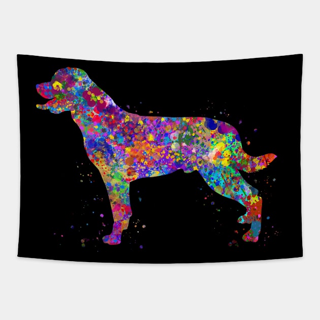 Rottweiler dog watercolor Tapestry by Yahya Art