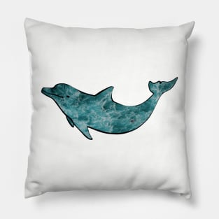 Dolphin ocean waves silhouette - Boho Pillow