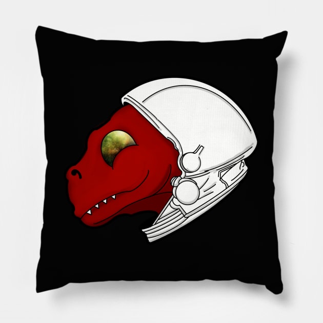 T-Rex space helmet Pillow by C. M. Manfredi’s Emporium of Wonders 