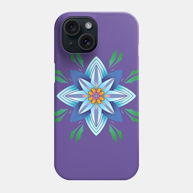 Floral Design - Teal Blue Phone Case by SoraLorr